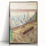 New Yorker Poster - 1998 Office Skyline View with Executive Art