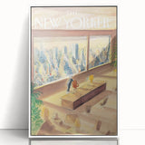 New Yorker Poster - 1998 Office Skyline View with Executive Art