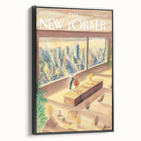 New Yorker Poster - 1998 Office Skyline View with Executive Art