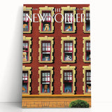 New Yorker Poster - 2007 Dogs in Windows Urban Life Art