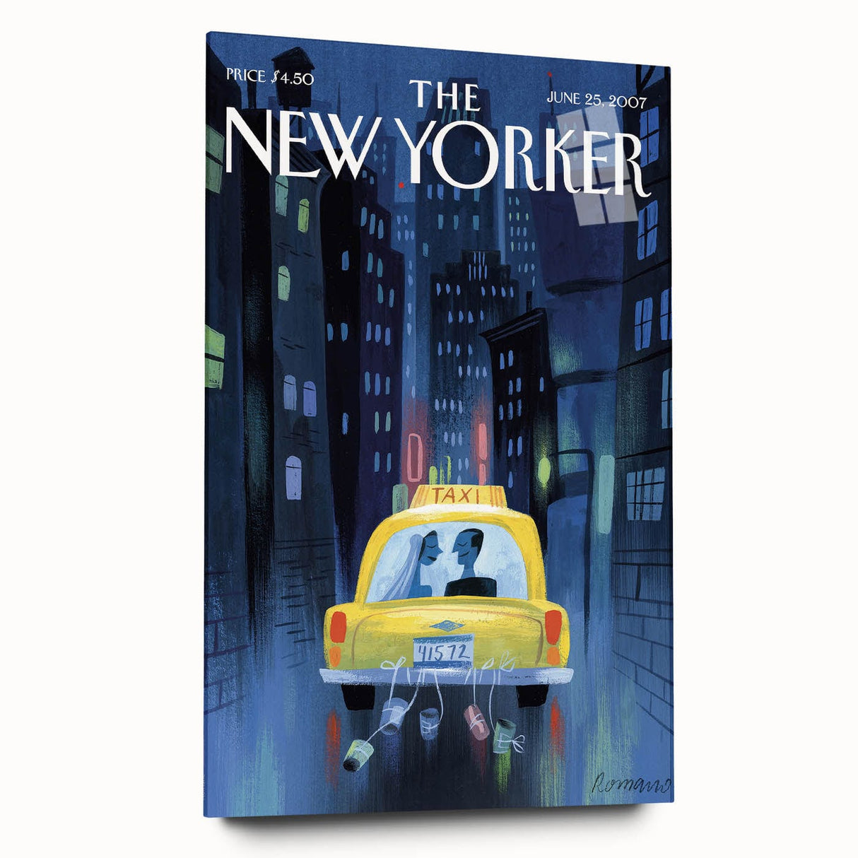 New Yorker Poster - 2007 Taxi Ride Wedding Night Art
