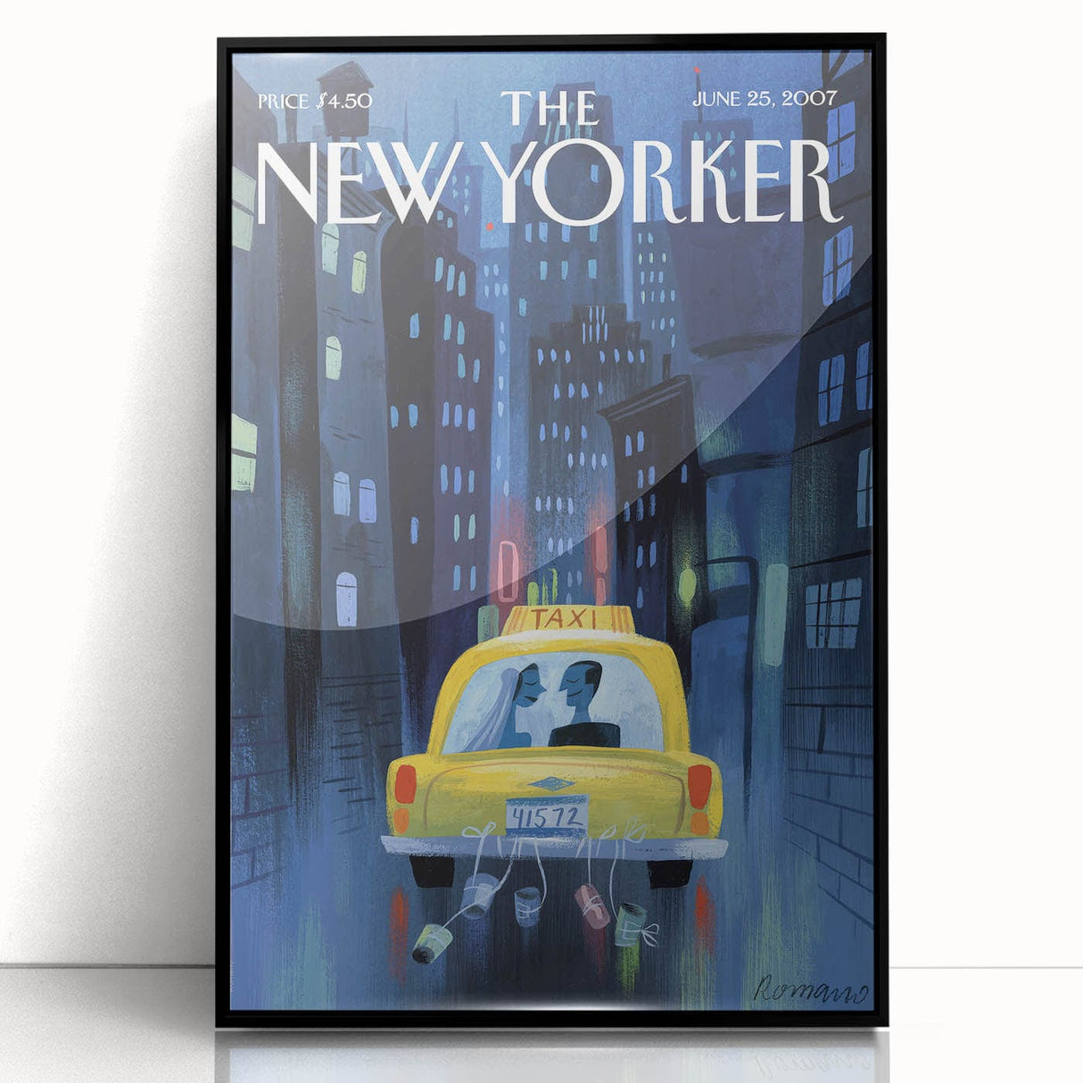 New Yorker Poster - 2007 Taxi Ride Wedding Night Art