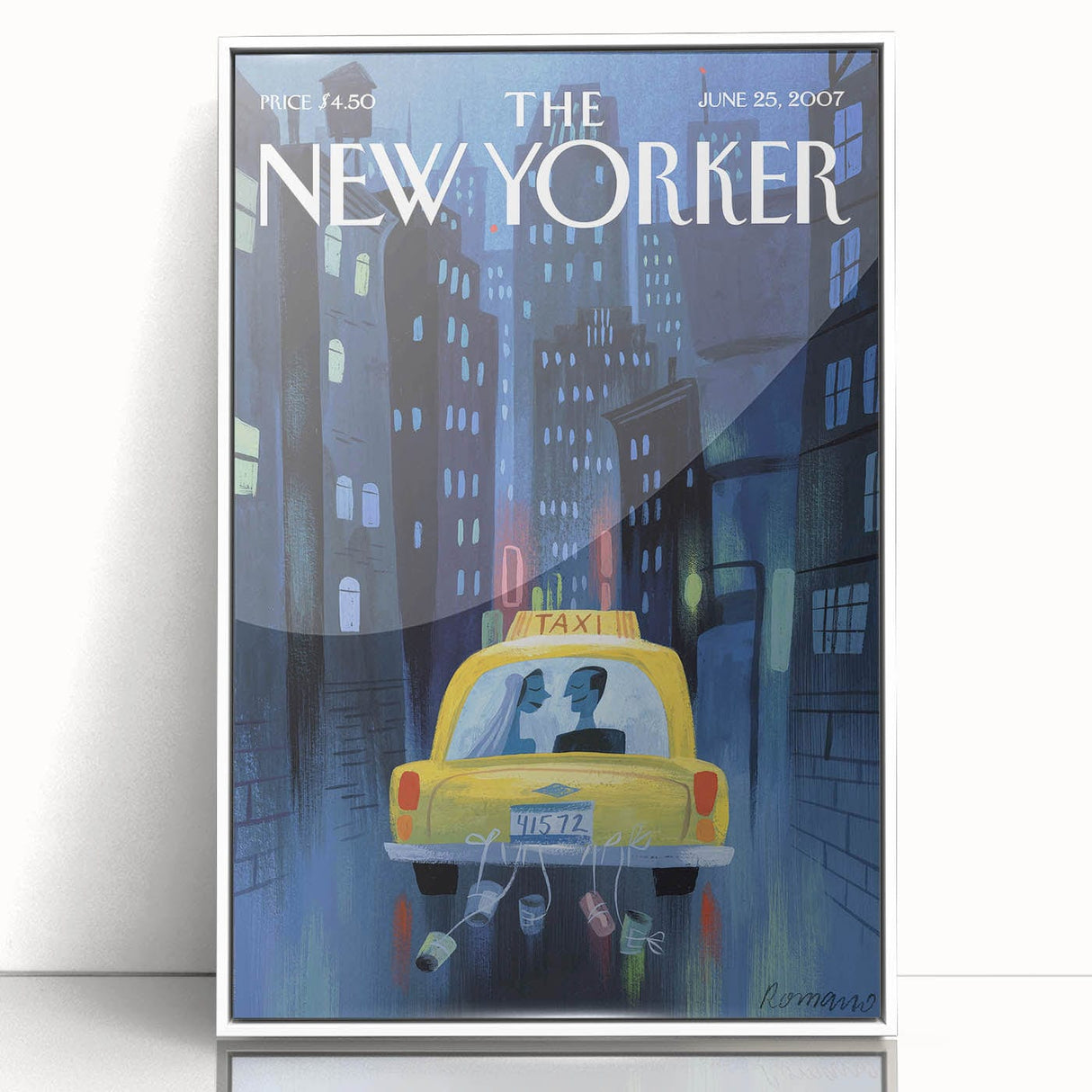 New Yorker Poster - 2007 Taxi Ride Wedding Night Art