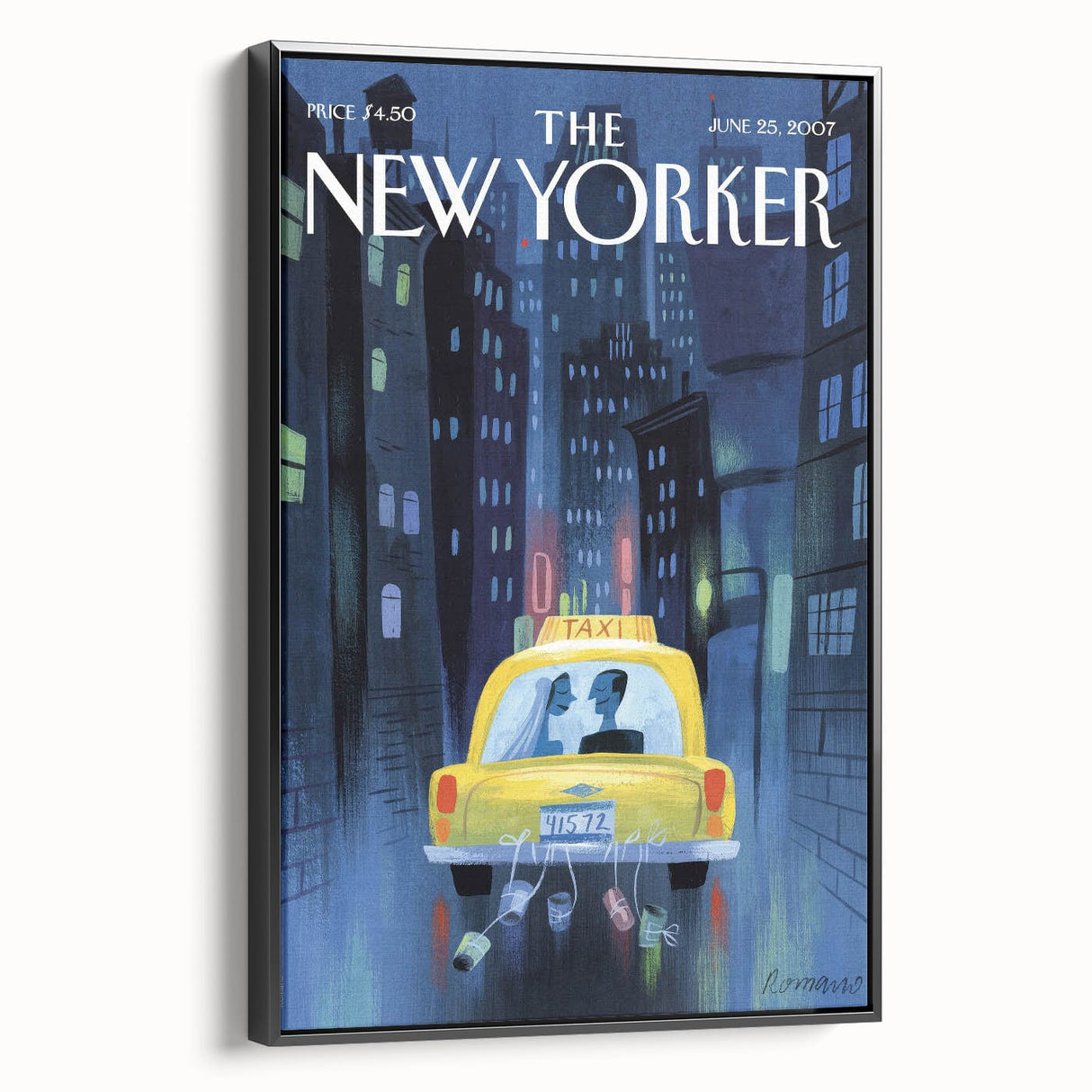 New Yorker Poster - 2007 Taxi Ride Wedding Night Art