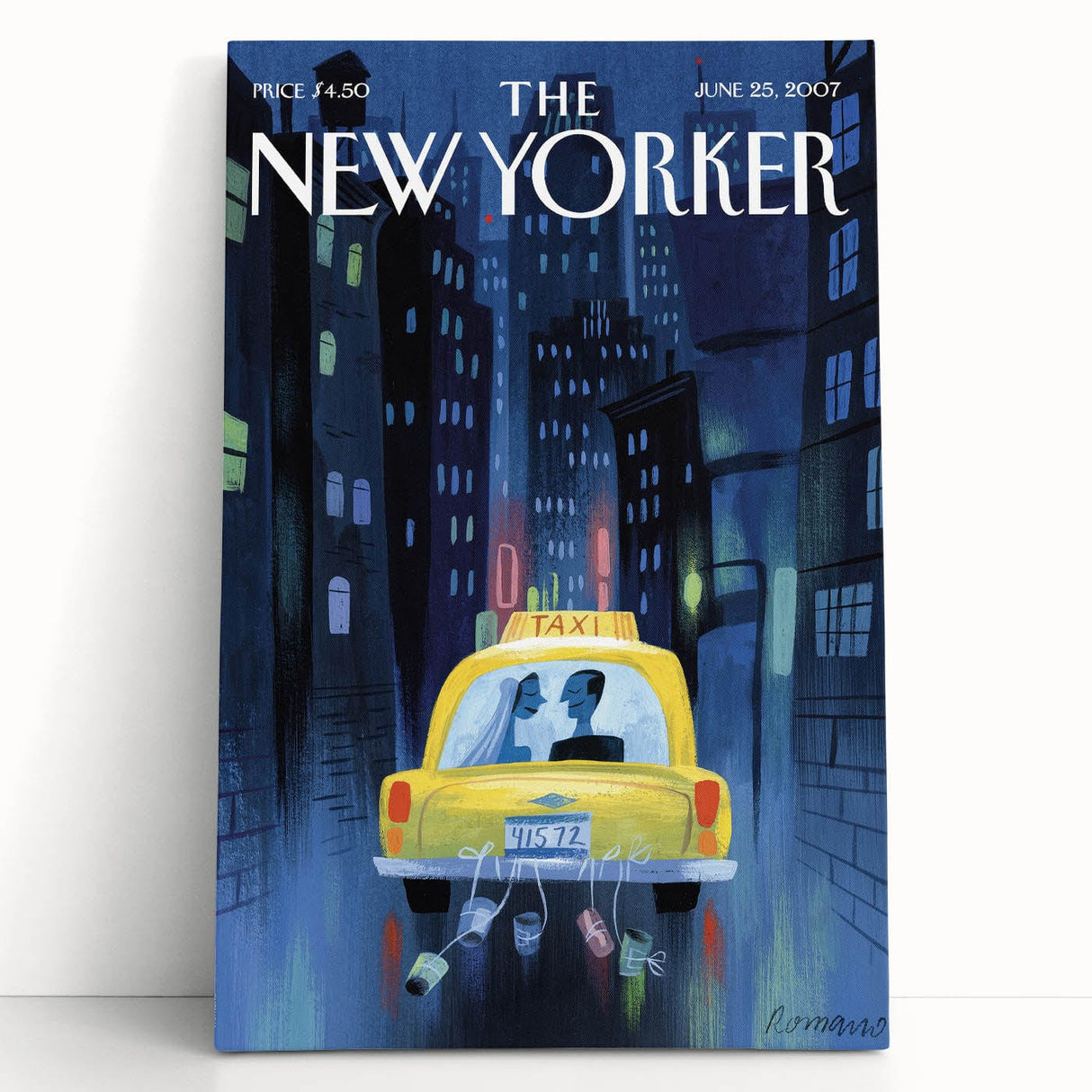 New Yorker Poster - 2007 Taxi Ride Wedding Night Art