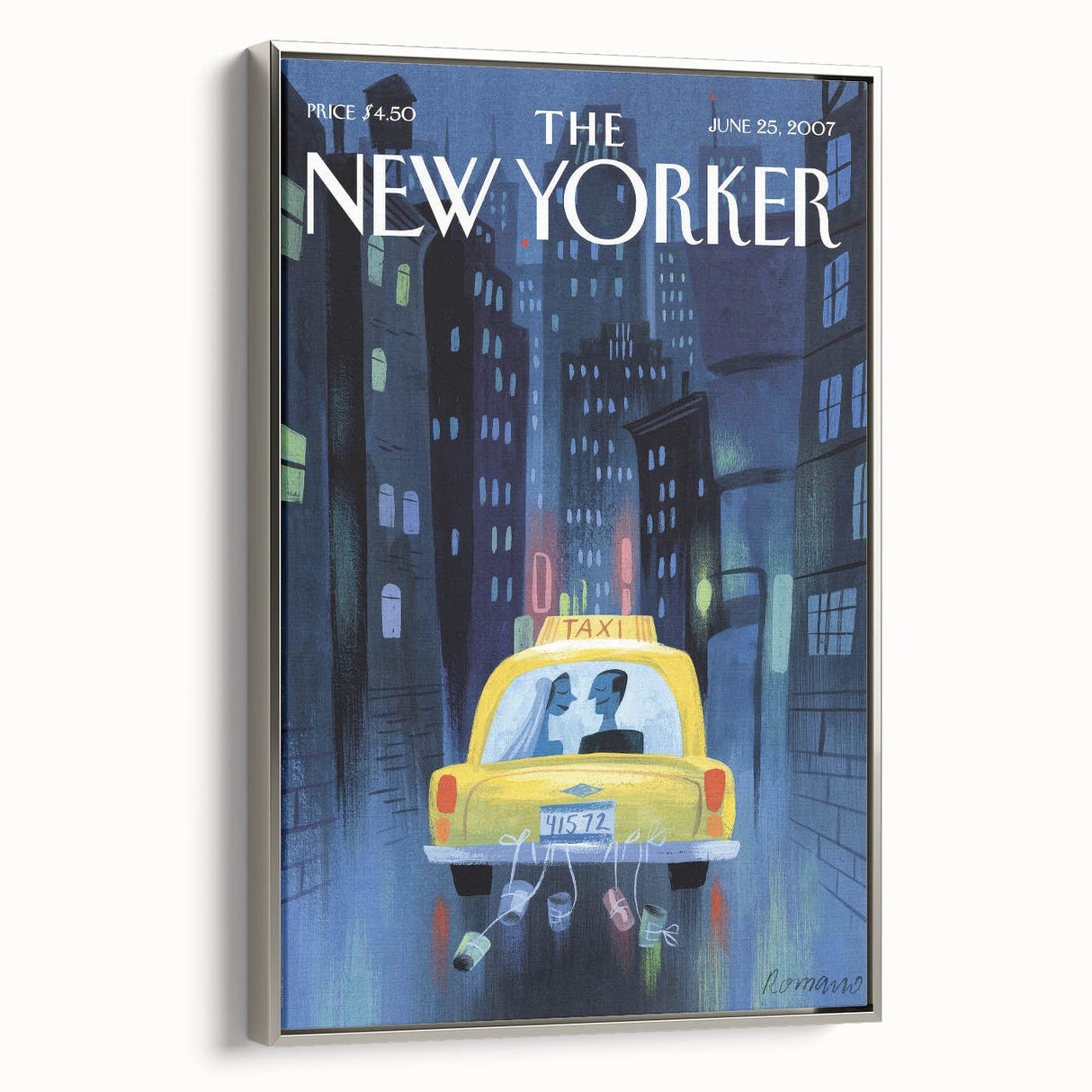 New Yorker Poster - 2007 Taxi Ride Wedding Night Art