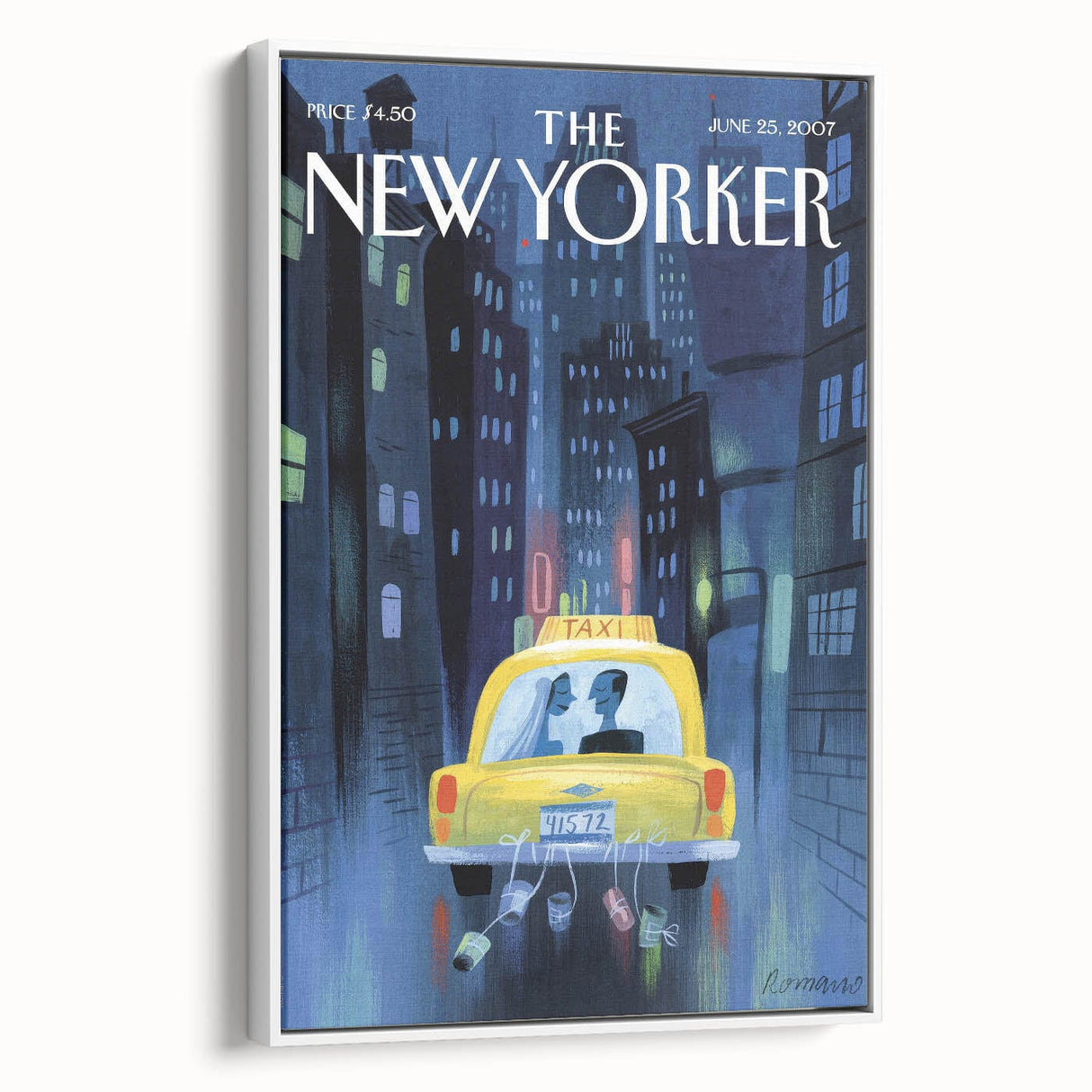 New Yorker Poster - 2007 Taxi Ride Wedding Night Art