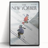 New Yorker Poster - 2000 Skiers Racing Down the Mountain Art Print