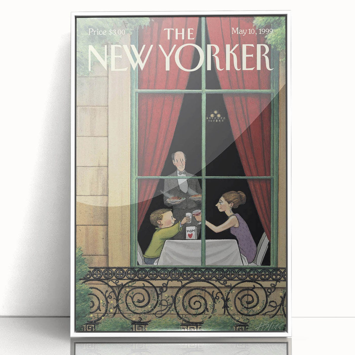 Vintage New Yorker Poster - Beach Scene with Seagulls Art Print