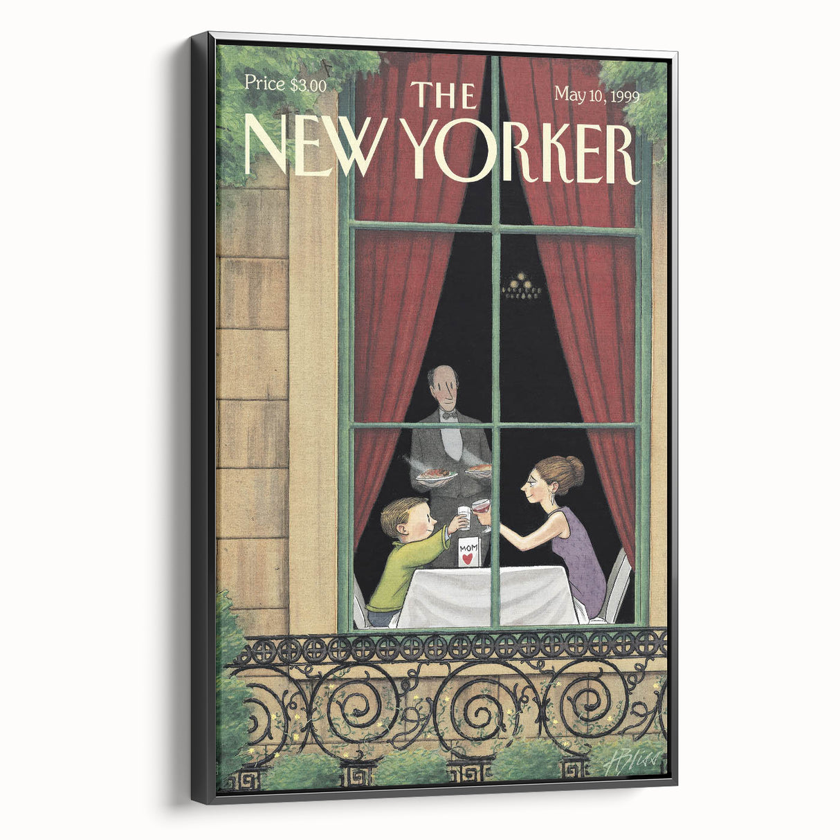 Vintage New Yorker Poster - Beach Scene with Seagulls Art Print