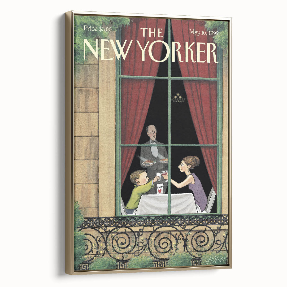 Vintage New Yorker Poster - Beach Scene with Seagulls Art Print