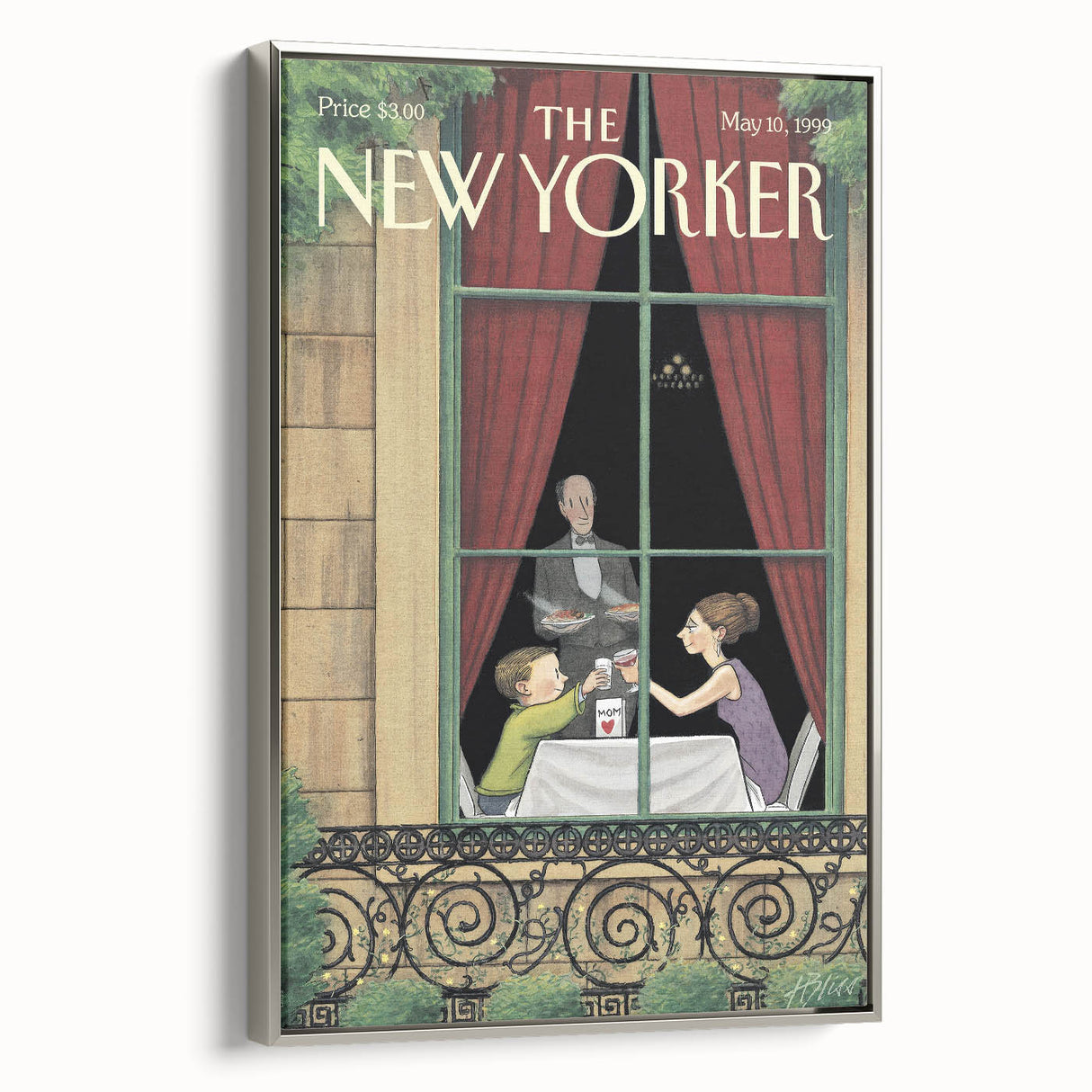 Vintage New Yorker Poster - Beach Scene with Seagulls Art Print