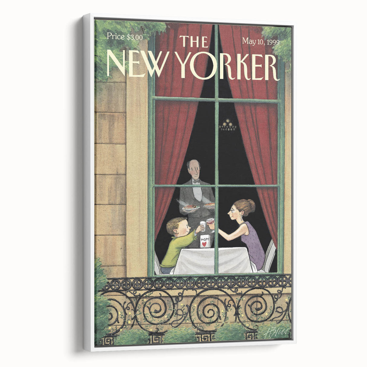 Vintage New Yorker Poster - Beach Scene with Seagulls Art Print