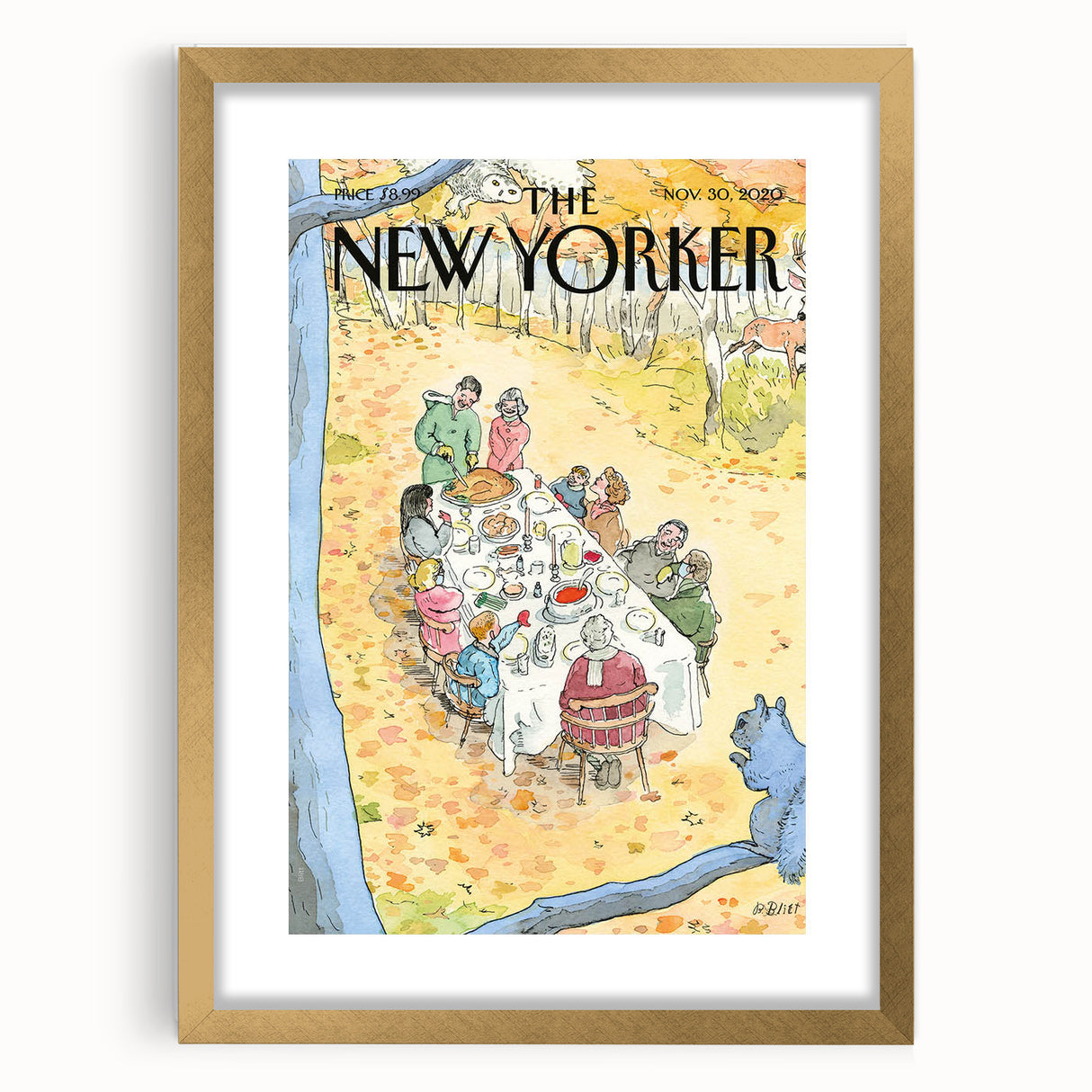 Vintage New Yorker Poster - Big Ben & Flying Bird Art Print