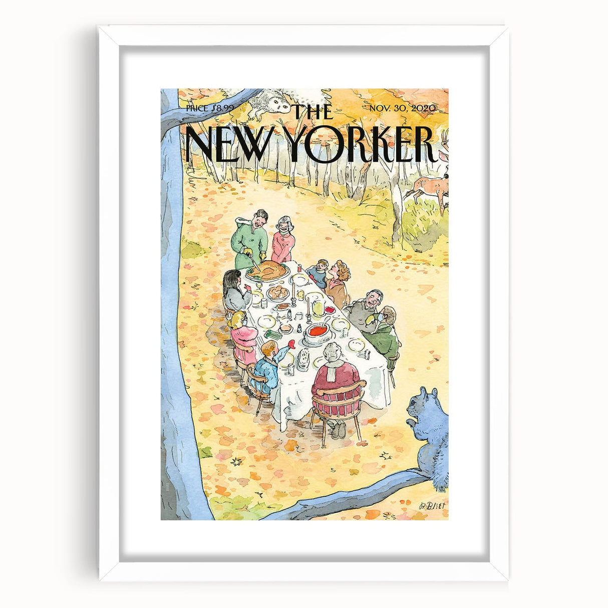 Vintage New Yorker Poster - Big Ben & Flying Bird Art Print