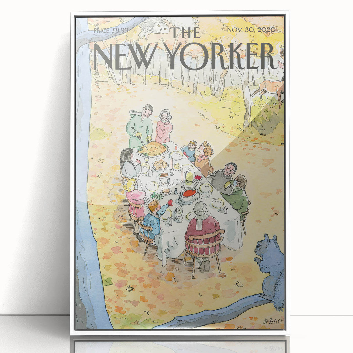Vintage New Yorker Poster - Big Ben & Flying Bird Art Print