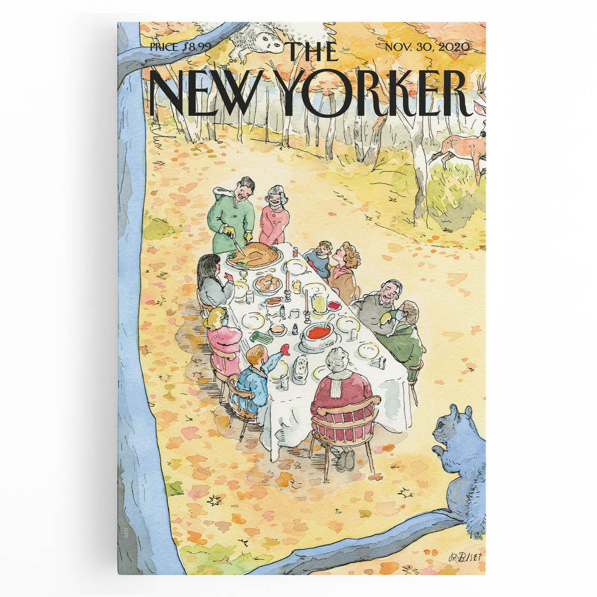 Vintage New Yorker Poster - Big Ben & Flying Bird Art Print