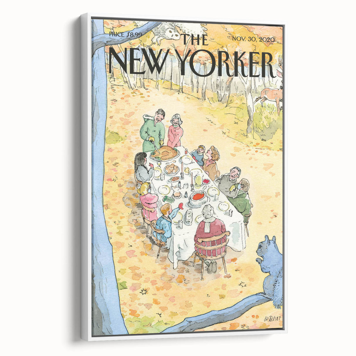 Vintage New Yorker Poster - Big Ben & Flying Bird Art Print