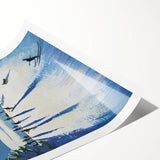 Vintage New Yorker Poster - Skiers on Snowy Hillside Art Print