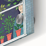 Vintage New Yorker Poster - Window with Plants Art Print