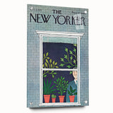 Vintage New Yorker Poster - Window with Plants Art Print