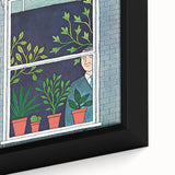 Vintage New Yorker Poster - Window with Plants Art Print