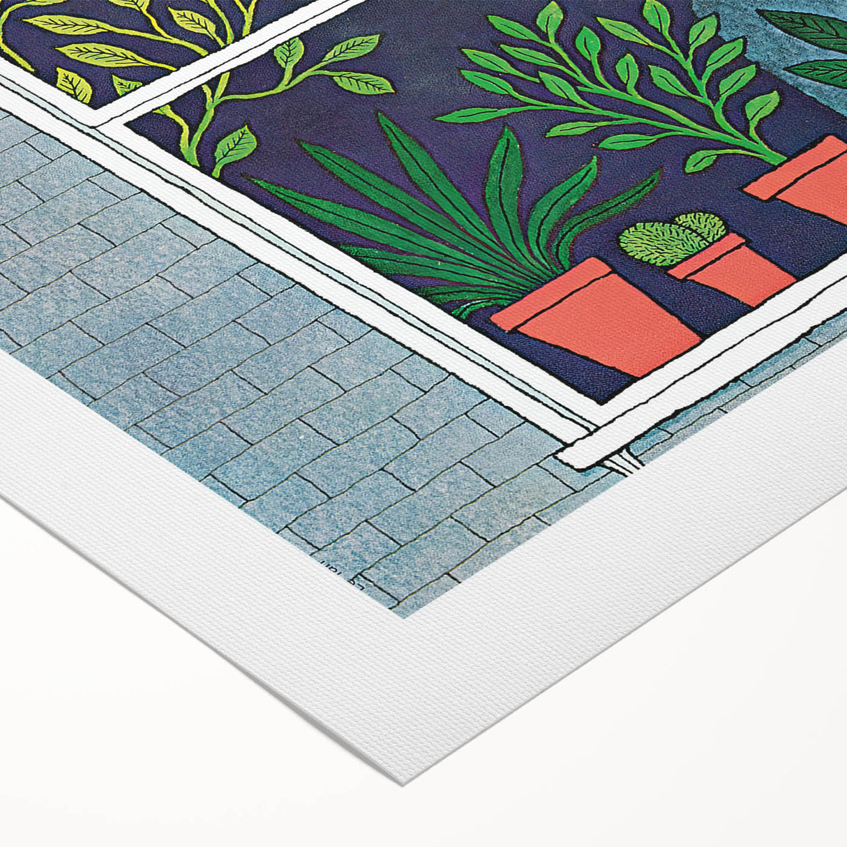 Vintage New Yorker Poster - Window with Plants Art Print