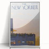 Vintage New Yorker Poster - Rooftop Gathering at Sunset Art Print