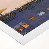 Vintage New Yorker Poster - Rooftop Gathering at Sunset Art Print