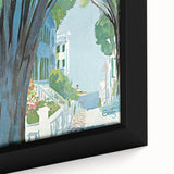 Vintage New Yorker Poster - Tree-Lined Street with Houses Art Print