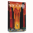 Vintage New Yorker Poster - Skateboarder in City Streets Art Print