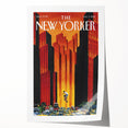 Vintage New Yorker Poster - Skateboarder in City Streets Art Print