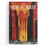 Vintage New Yorker Poster - Skateboarder in City Streets Art Print