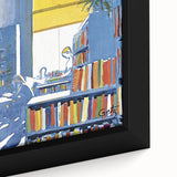 Vintage New Yorker Poster - Library with Bright Bookshelves Art Print