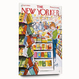 Vintage New Yorker Poster - Bookstore Scene Wall Art Print