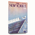 Vintage New Yorker Poster - Seagulls on Roof Wall Art Print