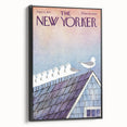 Vintage New Yorker Poster - Seagulls on Roof Wall Art Print