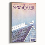 Vintage New Yorker Poster - Seagulls on Roof Wall Art Print