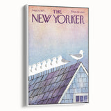 Vintage New Yorker Poster - Seagulls on Roof Wall Art Print
