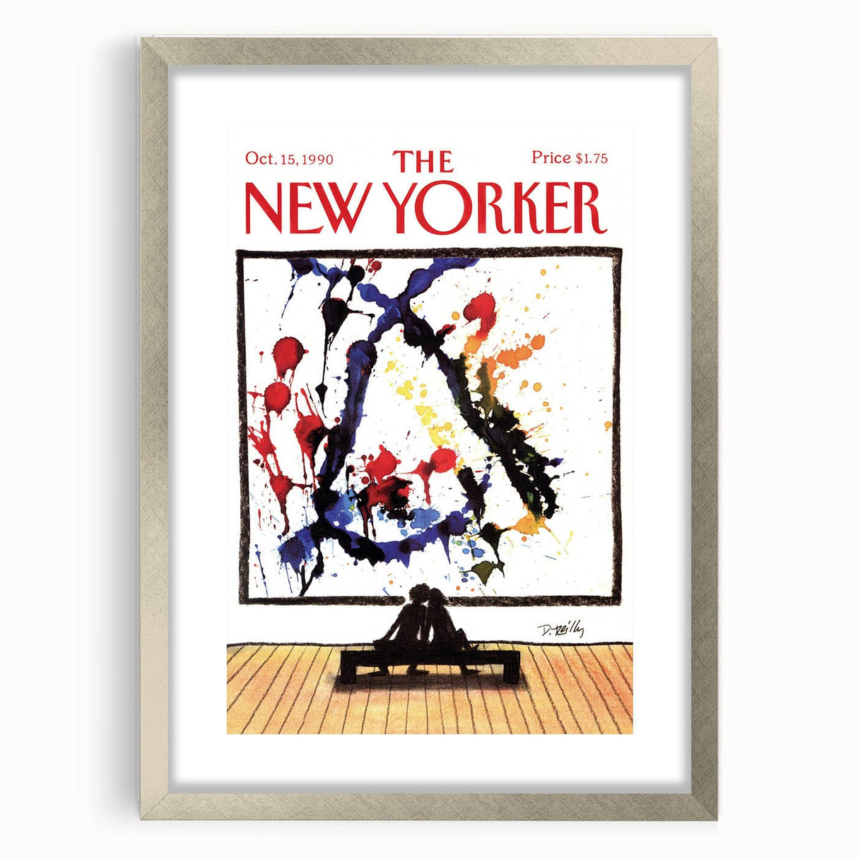 Vintage New Yorker Poster - Art Lovers in Gallery Wall Art Print