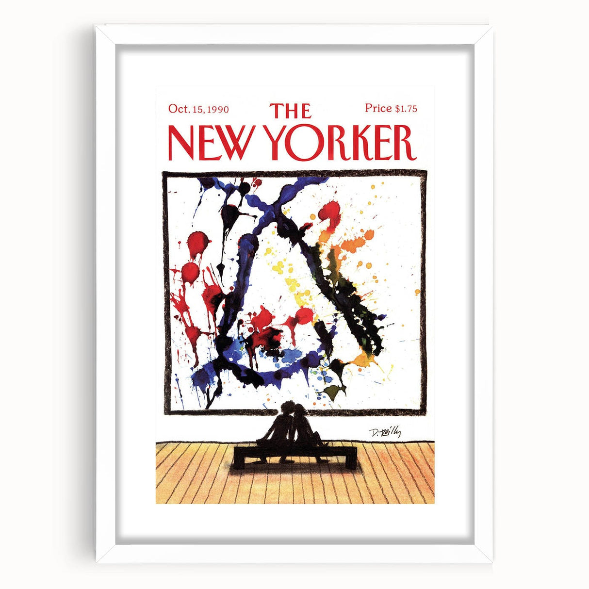 Vintage New Yorker Poster - Art Lovers in Gallery Wall Art Print
