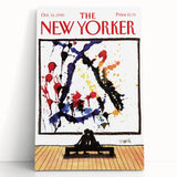 Vintage New Yorker Poster - Art Lovers in Gallery Wall Art Print