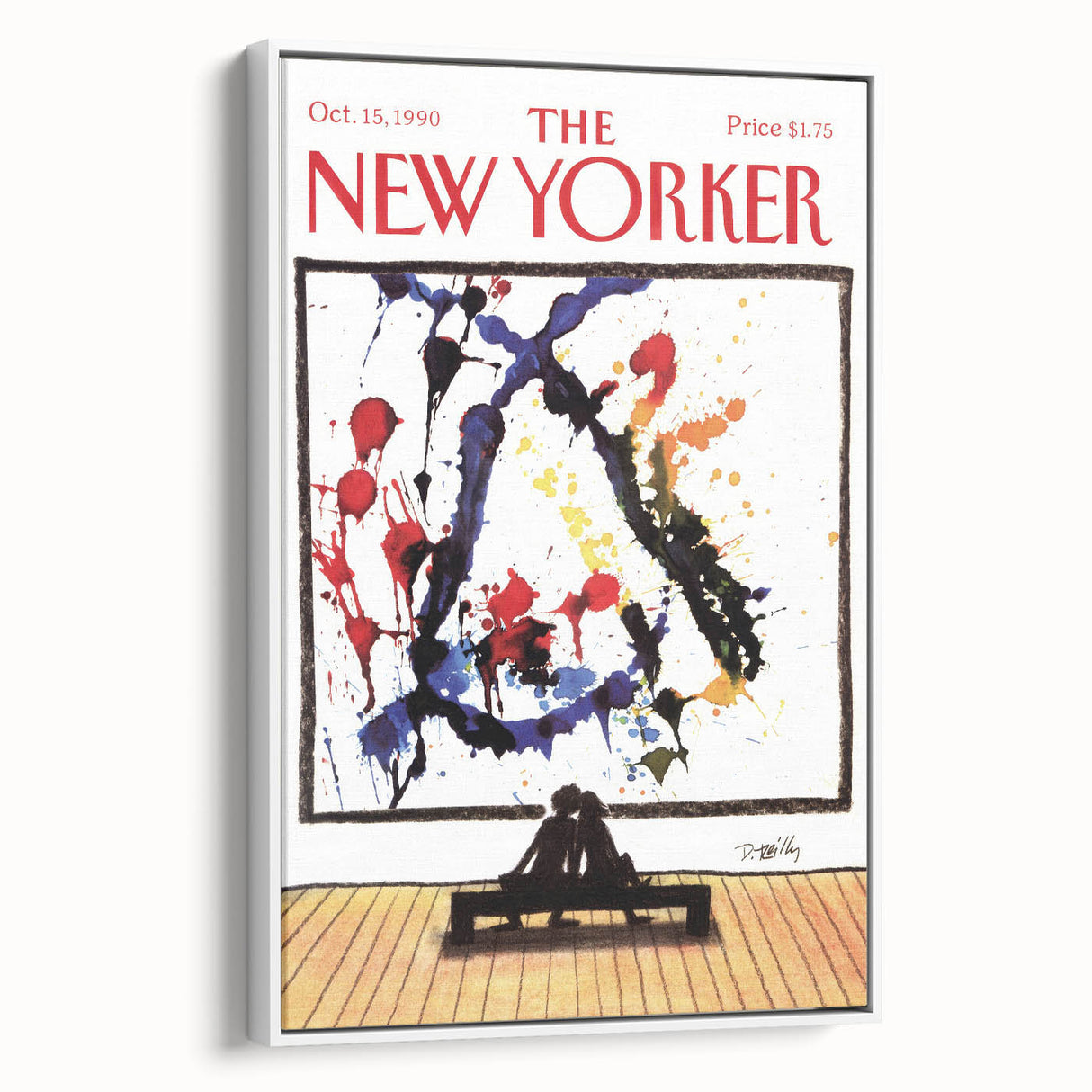 Vintage New Yorker Poster - Art Lovers in Gallery Wall Art Print