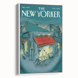 Vintage New Yorker Poster - Evening Cafe Scene Wall Art Print