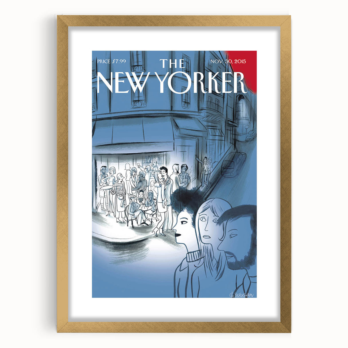 Vintage New Yorker Poster - Night Out in the City Wall Art Print
