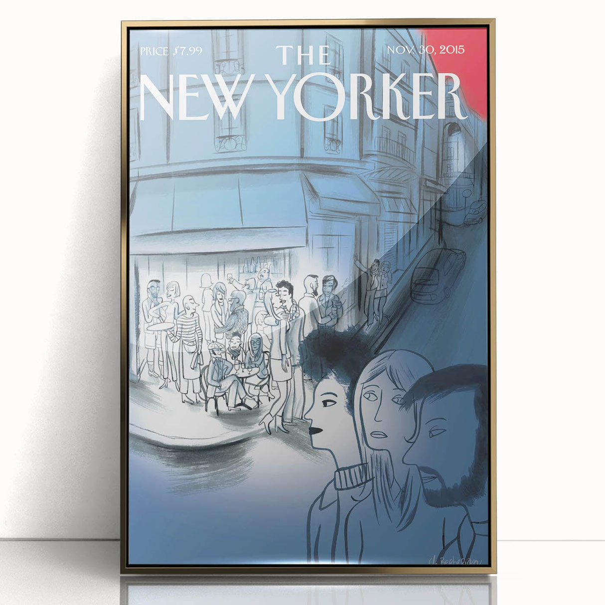 Vintage New Yorker Poster - Night Out in the City Wall Art Print