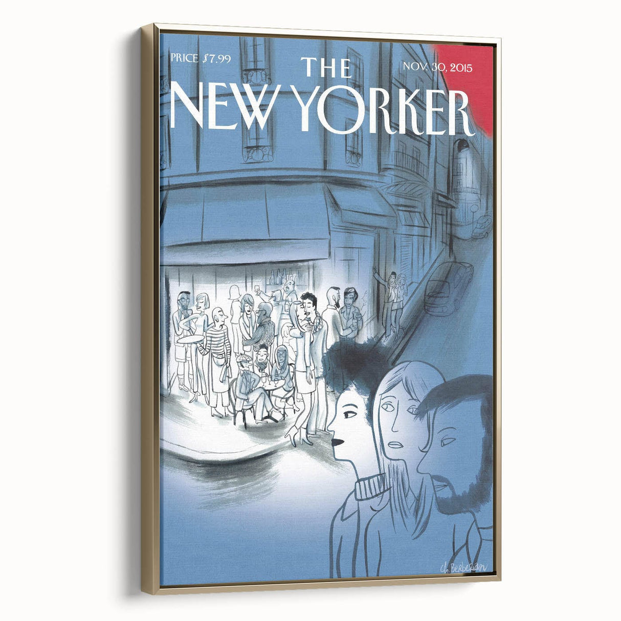 Vintage New Yorker Poster - Night Out in the City Wall Art Print
