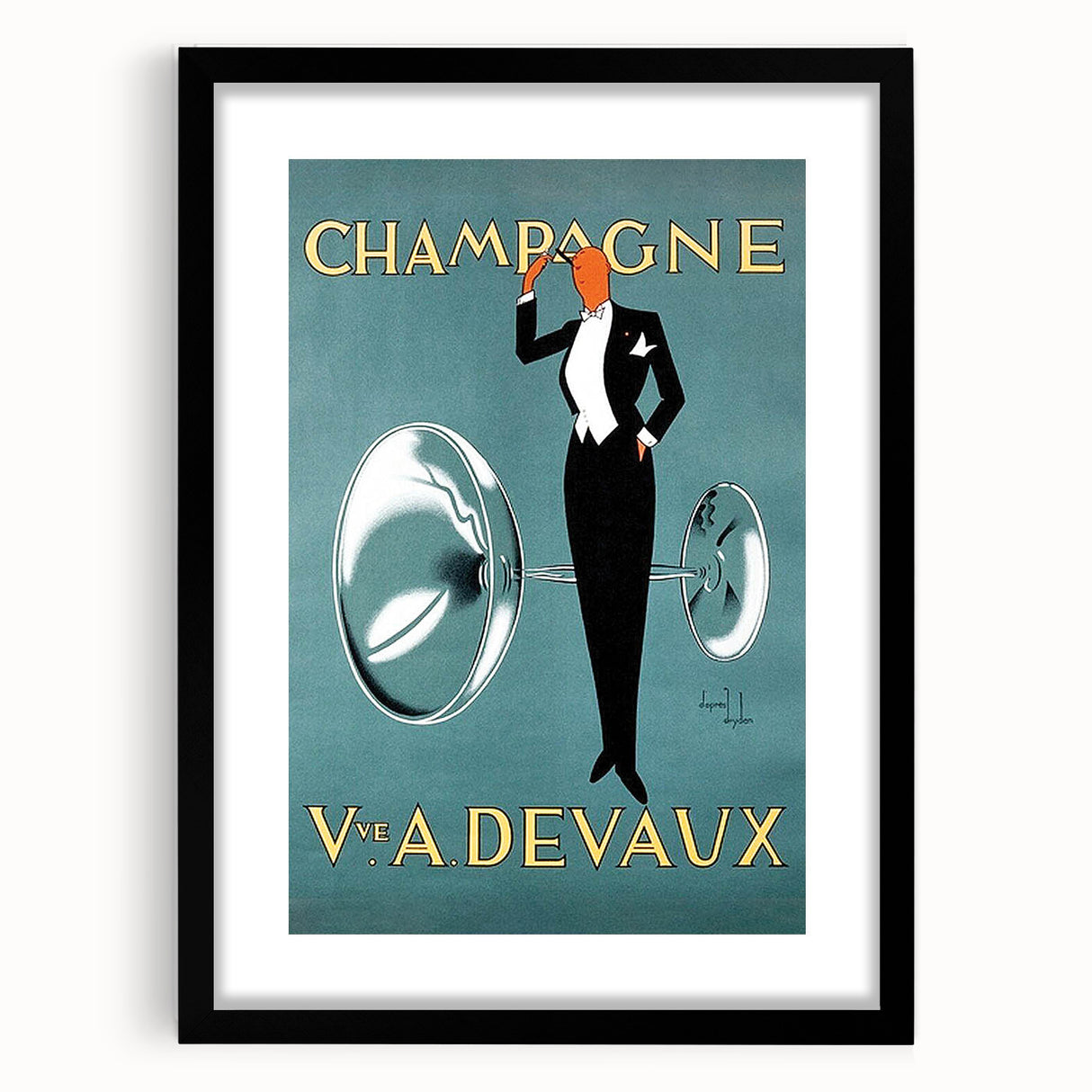 Champagne Devaux Vintage Poster – Retro Advertising Wall Art
