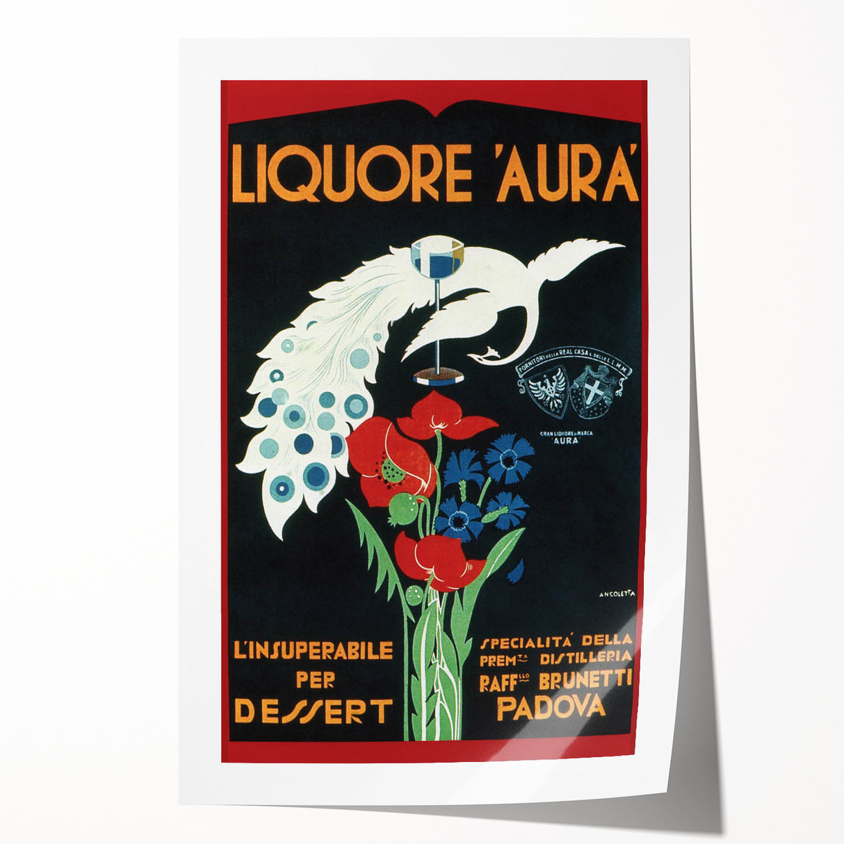 Vintage Aura Poster: Retro Liqueur Advertising Wall Art