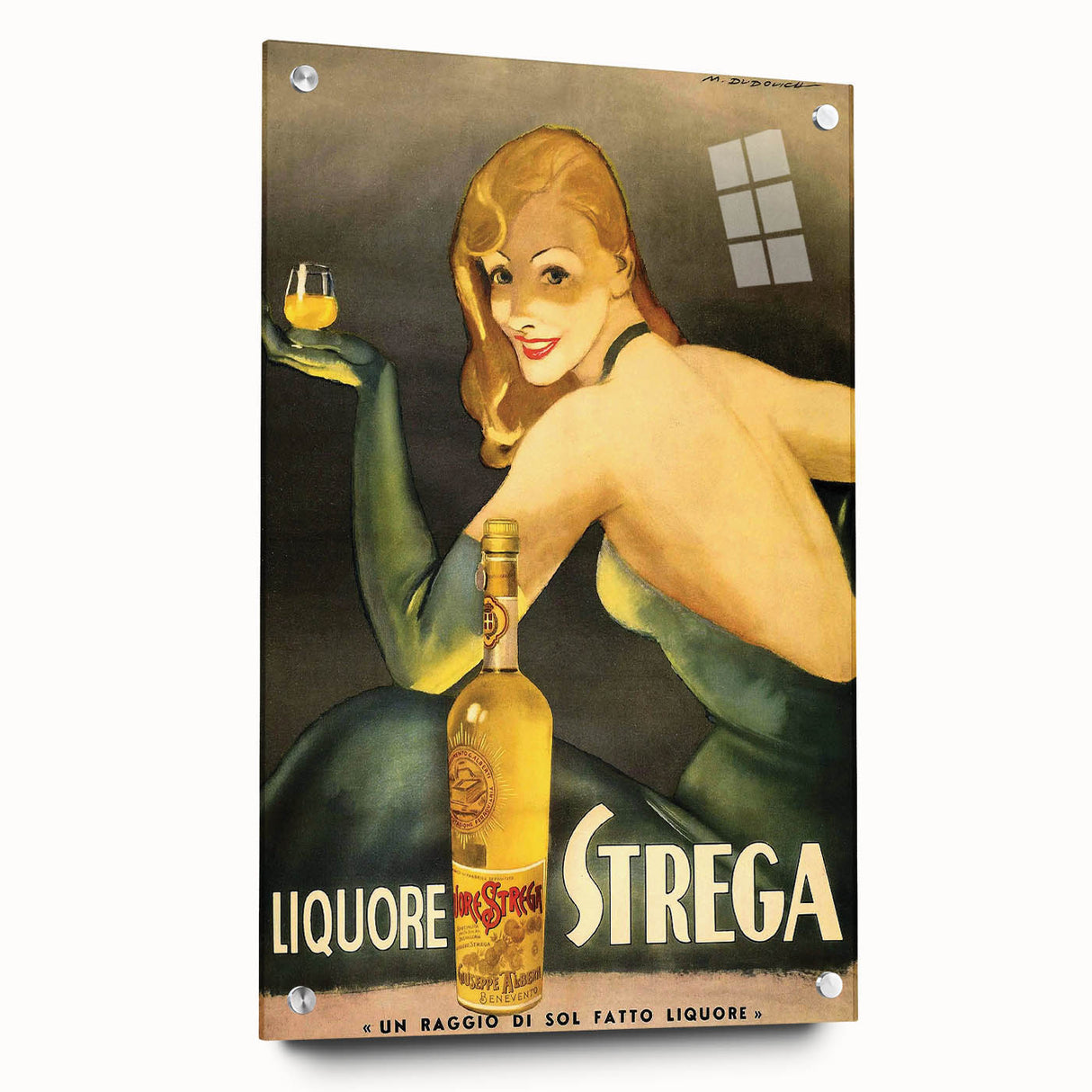 Vintage Strega Poster: Retro Liqueur Advertising Wall Art